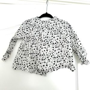 Madras Made, Floral Top, White/Black, 12-18m